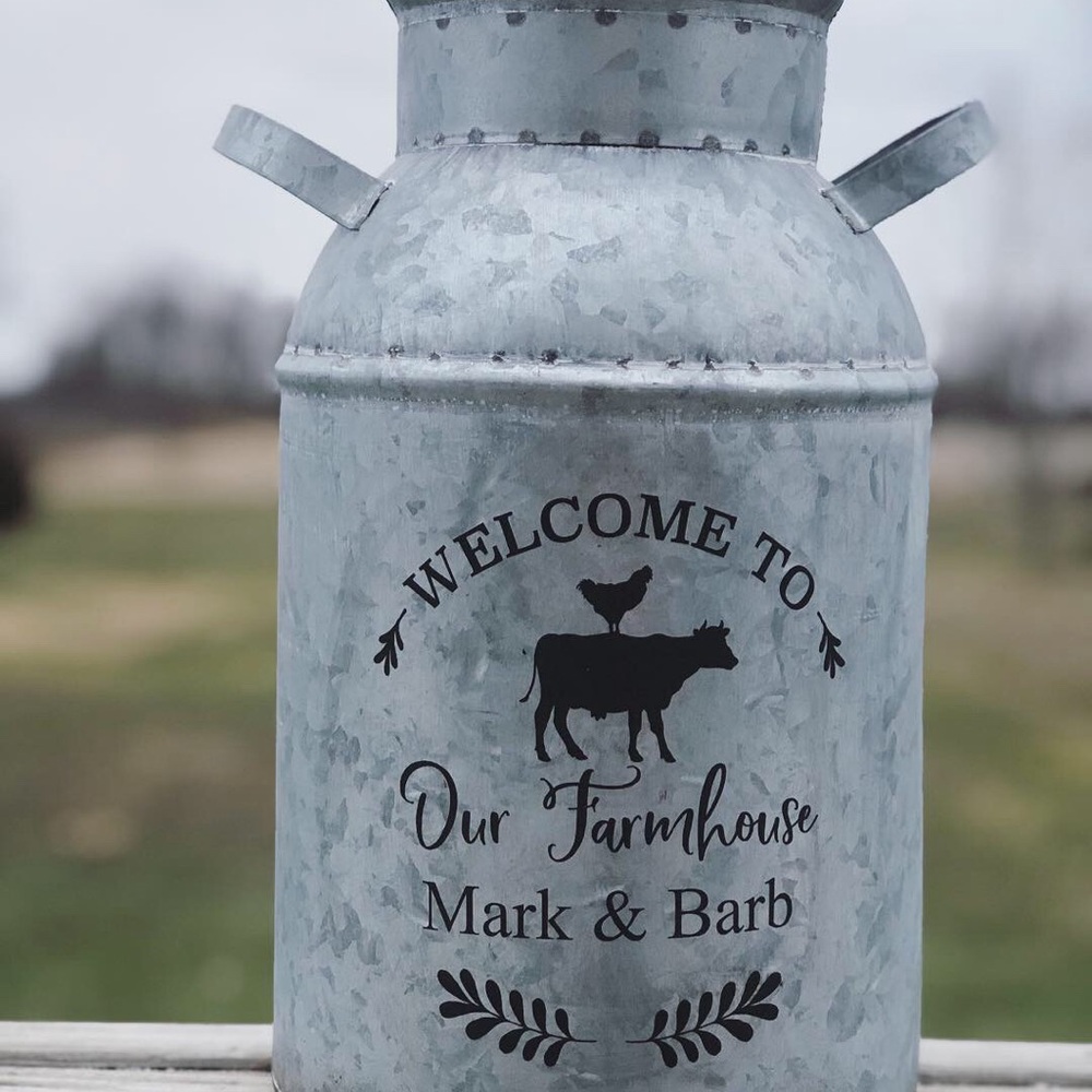 Patriotic Rare Vintage Style Galvanized Milk Can With American Flag 13.5”x 8.75” - Picture 10 of 13